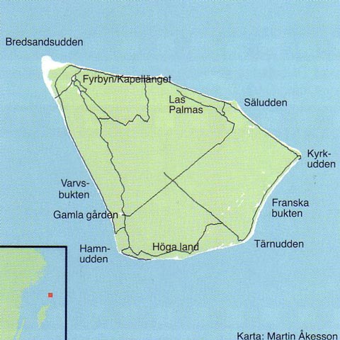 Karta över Gotska Sandön